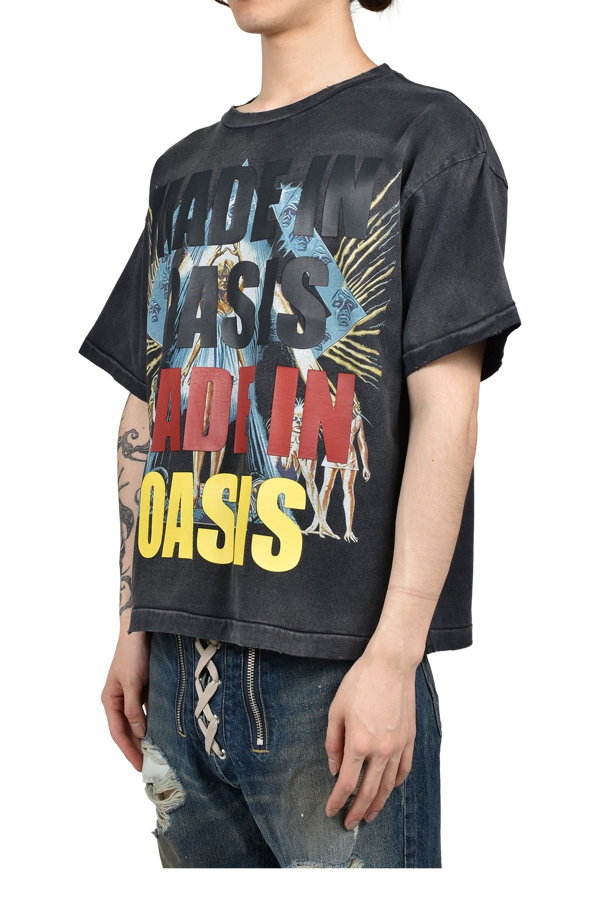 JUN/NAKAYAMA ジュン/中山 【本物保証】 Tシャツ ストリート系 メンズ OASIS T-SHIRTS / BLK