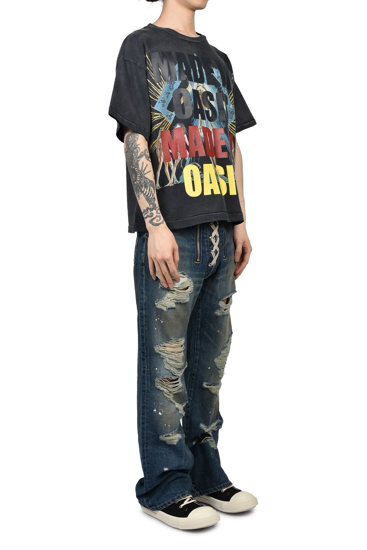 JUN/NAKAYAMA ジュン/中山 【本物保証】 Tシャツ ストリート系 メンズ OASIS T-SHIRTS / BLK