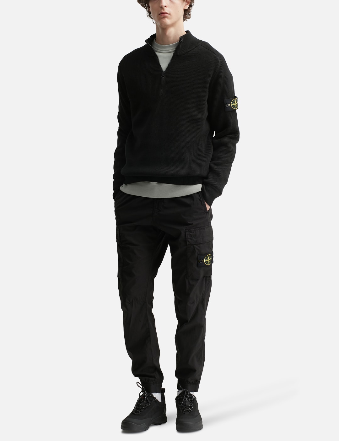 Stone Island ストーンアイランド 【本物保証】 ニット ストリート系 メンズ Half Zip Waffle Knit