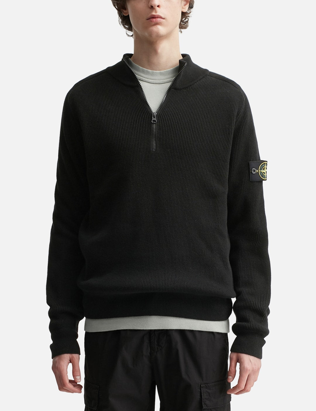 Stone Island ストーンアイランド 【本物保証】 ニット ストリート系 メンズ Half Zip Waffle Knit