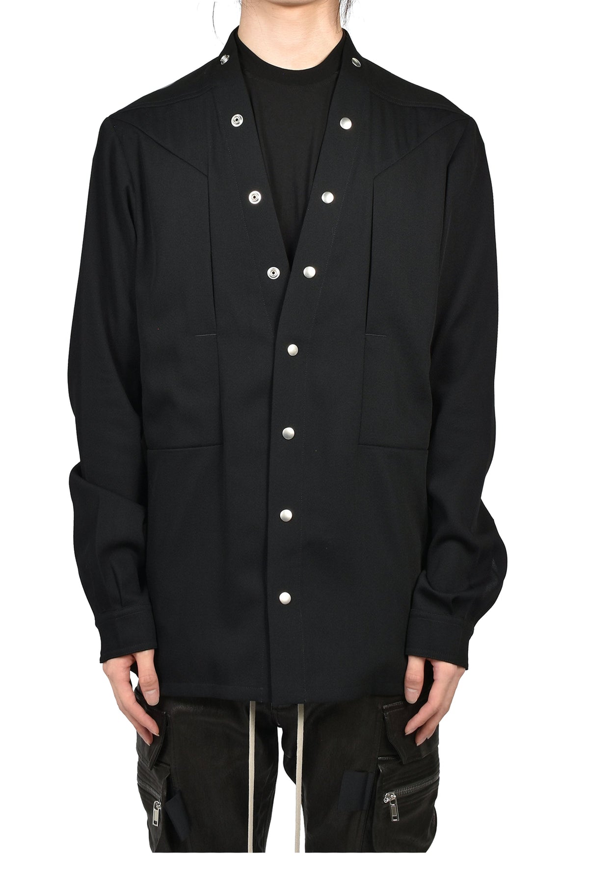 Rick Owens リックオウエンス 【本物保証】 Tシャツ ストリート系 メンズ LARRY FOGPOCKET SHIRT / BLK