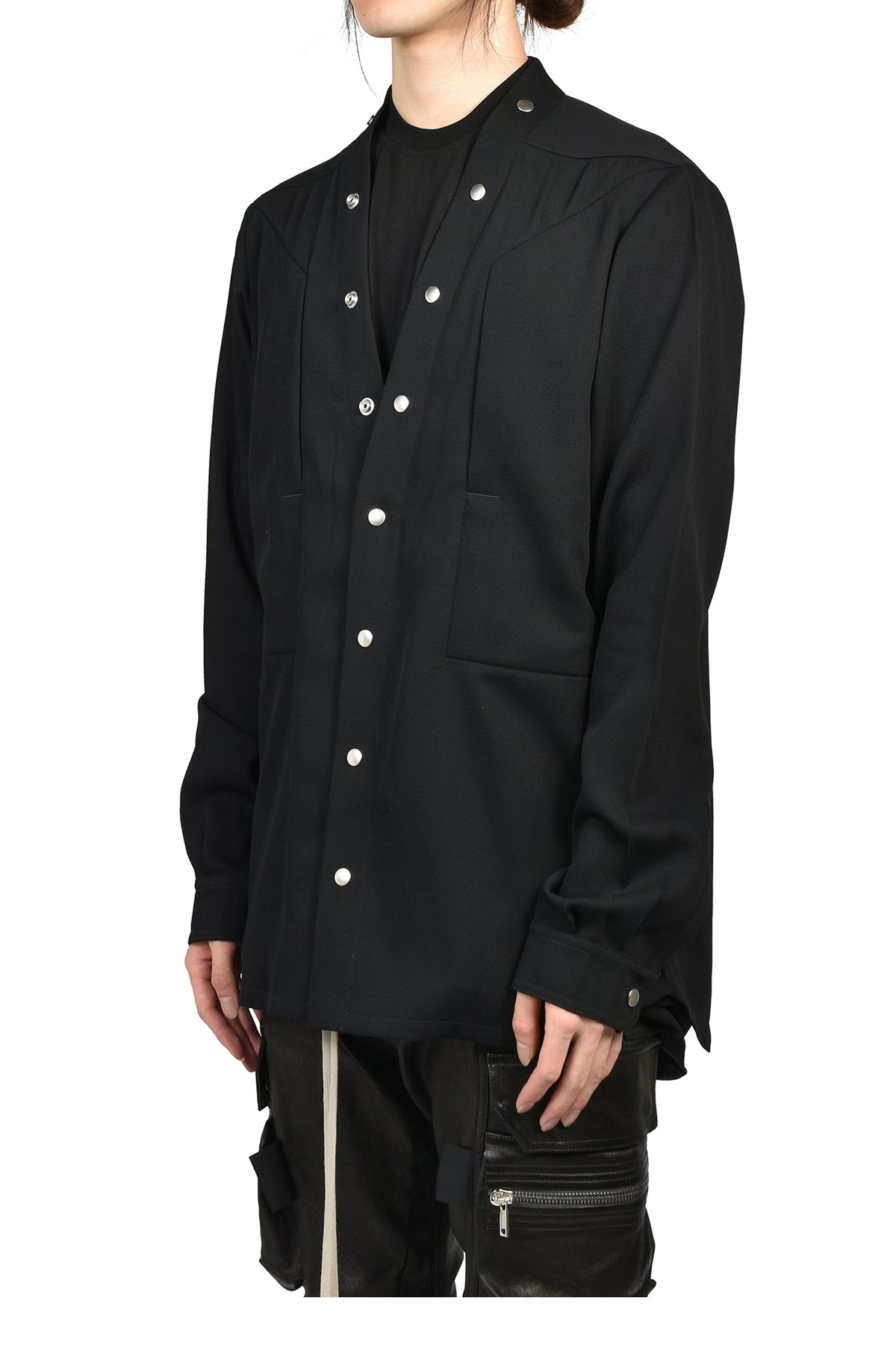 Rick Owens リックオウエンス 【本物保証】 Tシャツ ストリート系 メンズ LARRY FOGPOCKET SHIRT / BLK