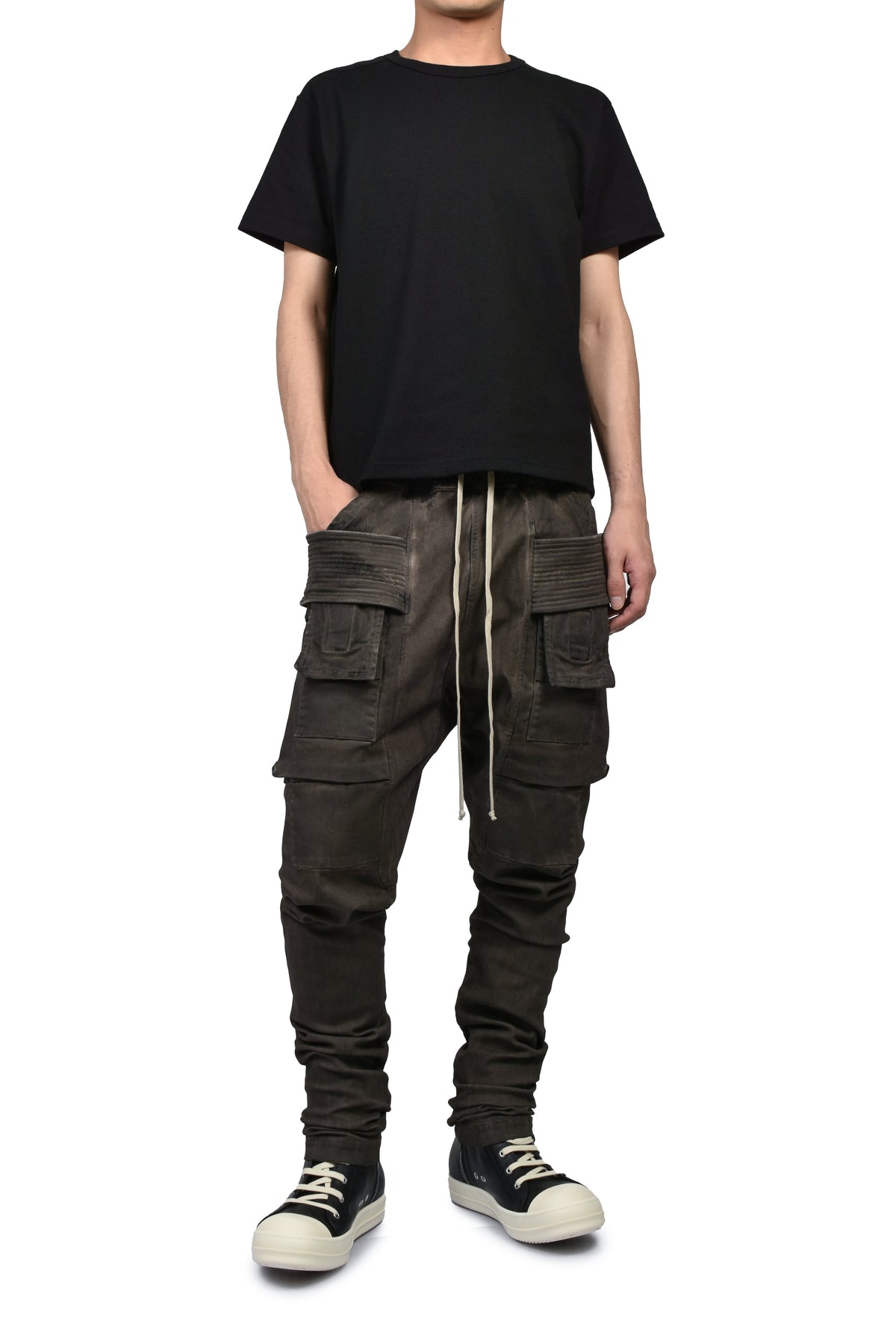 Rick Owens DRKSHDW リックオウエンス・ダークシャドウ 【本物保証】 カーゴパンツ ストリート系 メンズ CREATCH CARGO DRAWSTRING / DUST