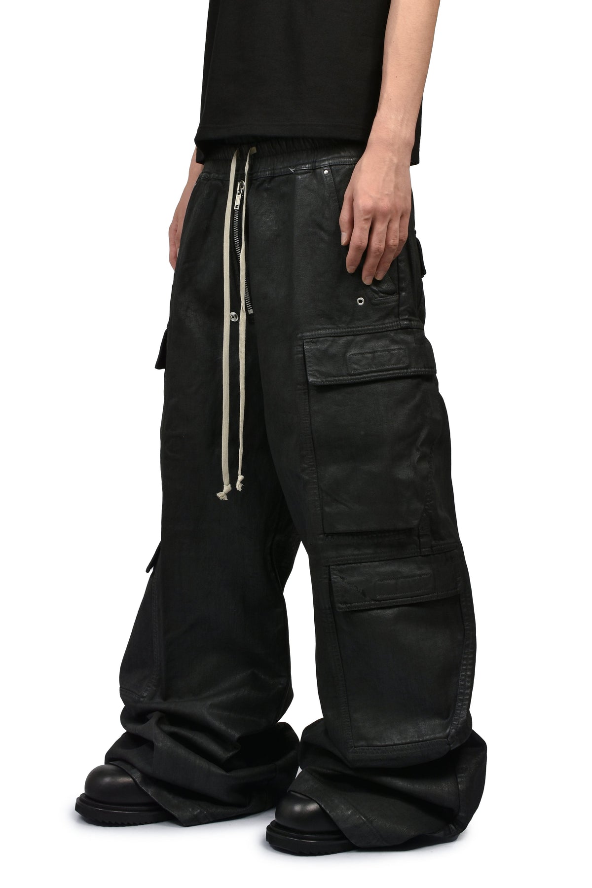 Rick Owens DRKSHDW リックオウエンス・ダークシャドウ 【本物保証】 カーゴパンツ ストリート系 メンズ DOUBLE CARGO JUMBO BELAS / BLK WAX