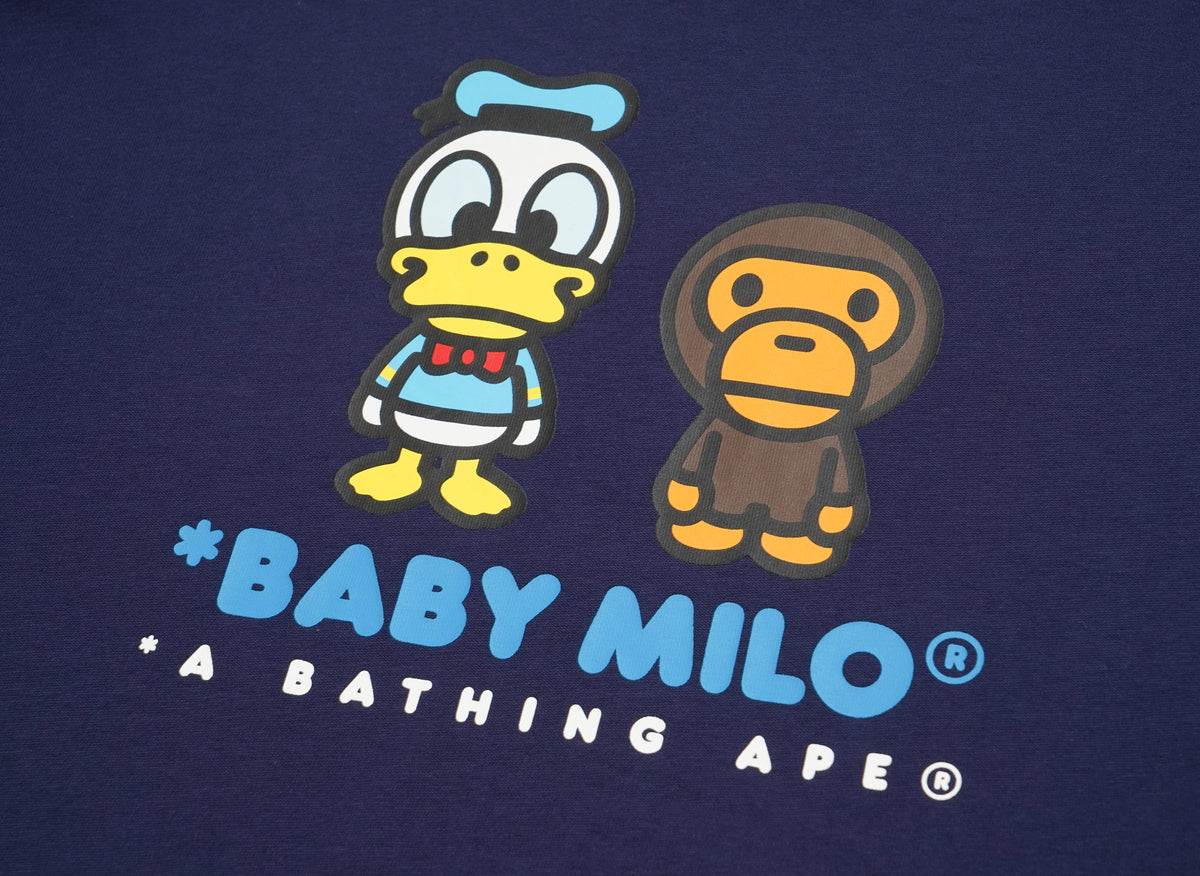 A BATHING APE アベイシングエイプ 【本物保証】 Tシャツ ストリート系 ユニセックス アベイシングエイプ x ディズニー ドナルドダック ベビーマイロ リラックスフィット Tシャツ "ブラック"