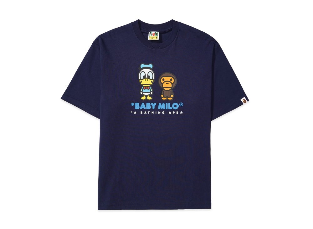 A BATHING APE アベイシングエイプ 【本物保証】 Tシャツ ストリート系 ユニセックス アベイシングエイプ x ディズニー ドナルドダック ベビーマイロ リラックスフィット Tシャツ "ブラック"