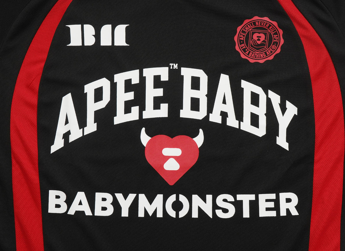 A BATHING APE アベイシングエイプ 【本物保証】 Tシャツ ストリート系 ユニセックス アベイシングエイプ x ベイビーモンスター ウィメンズ エイピー ベイビープリント Tシャツ #1 "ブラック"