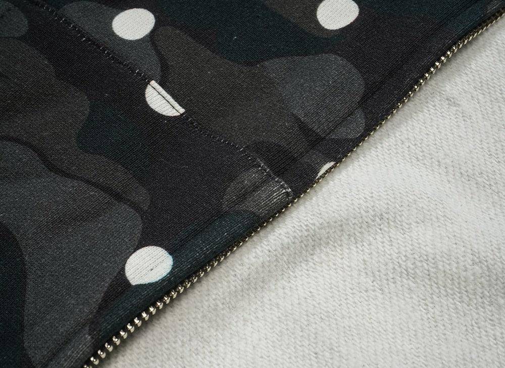 A BATHING APE アベイシングエイプ 【本物保証】 パーカー ストリート系 ユニセックス アベイシングエイプ Abc ドット シャーク フルジップ パーカー "ブラック"