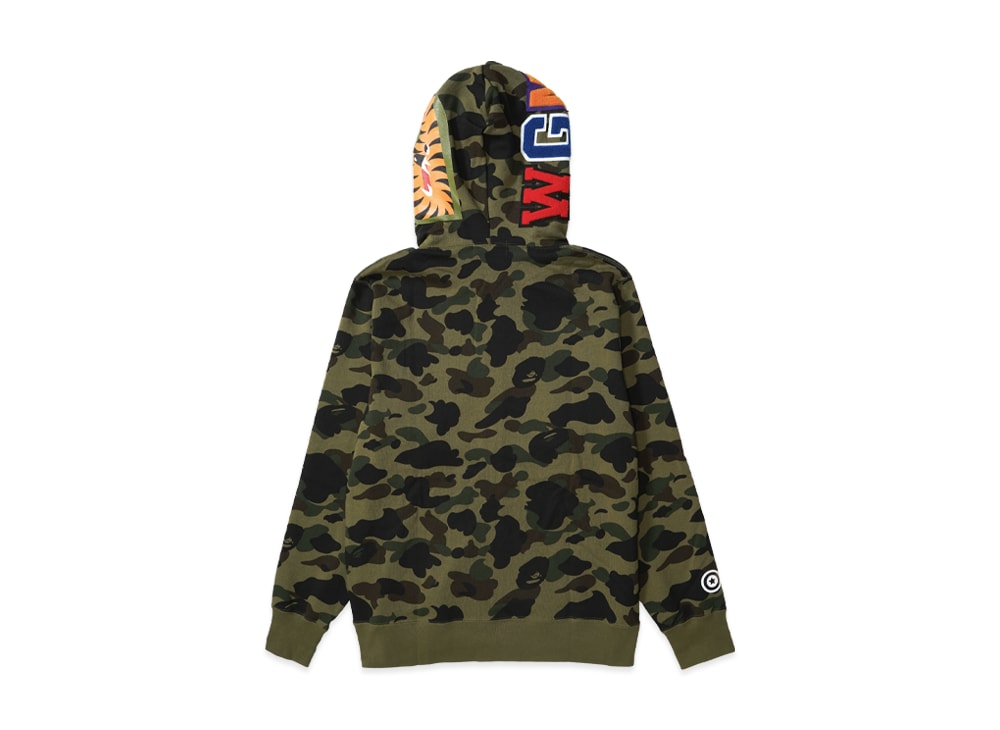 A BATHING APE アベイシングエイプ 【本物保証】 パーカー ストリート系 ユニセックス アベイシングエイプ ファーストカモ シャーク フルジップフーディー "イエロー"