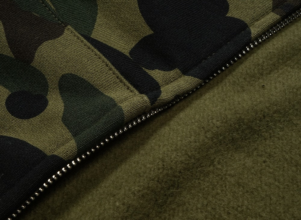 A BATHING APE アベイシングエイプ 【本物保証】 パーカー ストリート系 ユニセックス アベイシングエイプ ファーストカモ シャーク フルジップフーディー "イエロー"