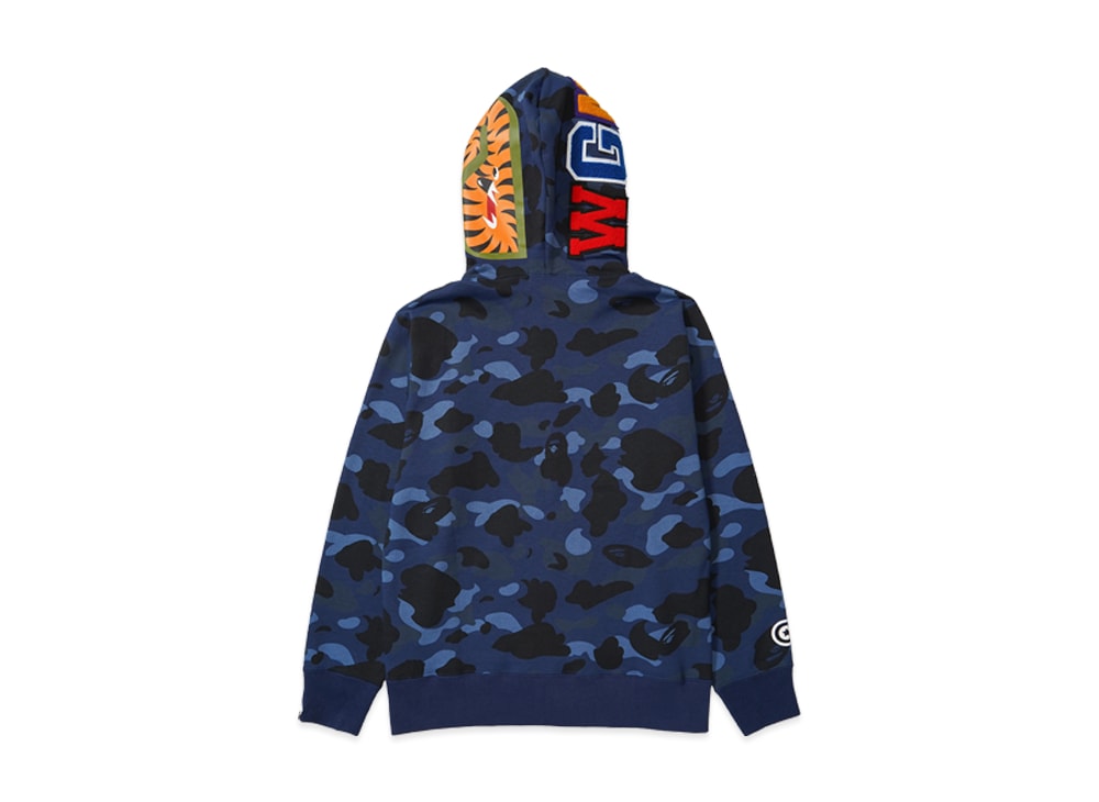 A BATHING APE アベイシングエイプ 【本物保証】 パーカー ストリート系 ユニセックス アベイシングエイプ カラー カモ シャーク フル ジップ パーカー "ブラック"