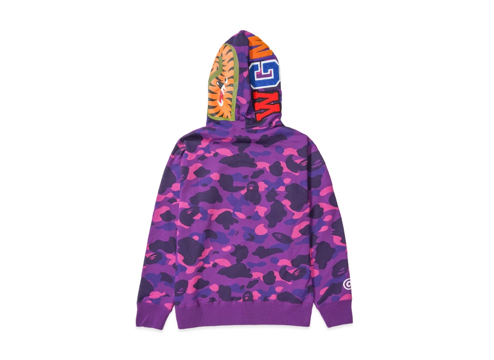 A BATHING APE アベイシングエイプ 【本物保証】 パーカー ストリート系 ユニセックス アベイシングエイプ カラー カモ シャーク フル ジップ パーカー "ブラック"