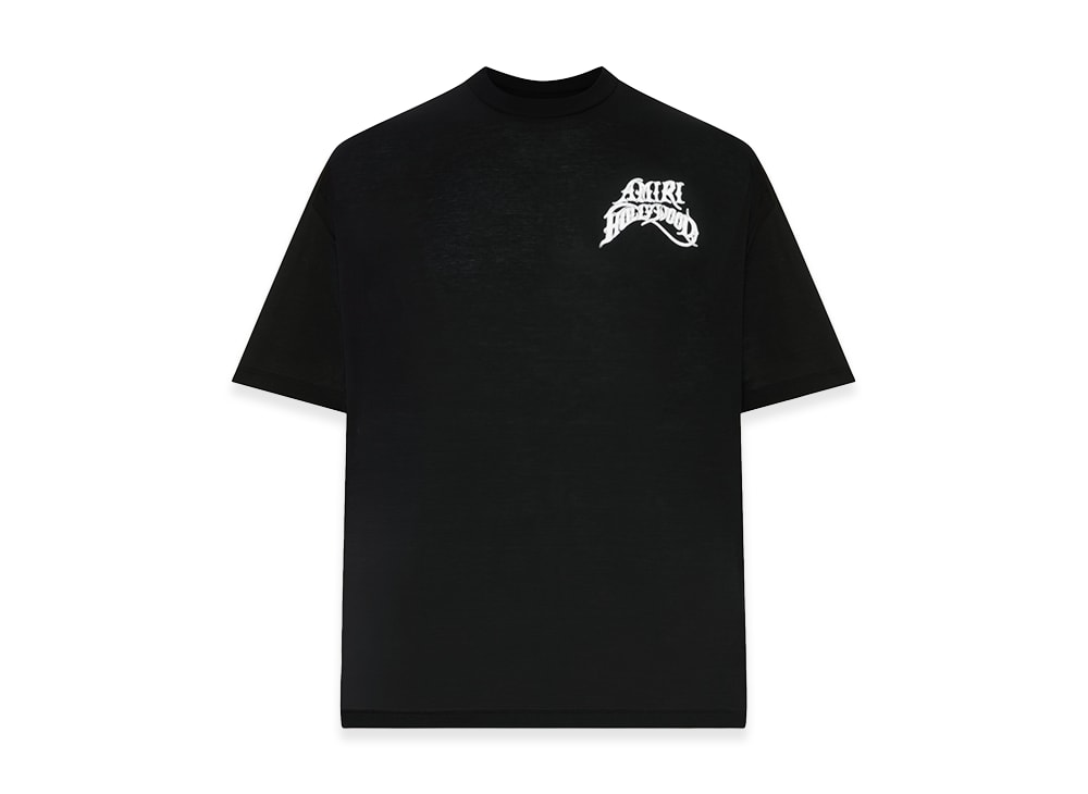 AMIRI アミリ 【本物保証】 Tシャツ ストリート系 ユニセックス アミリ スケート ハリウッド ライトウェイト ニット Tシャツ "ブラック"