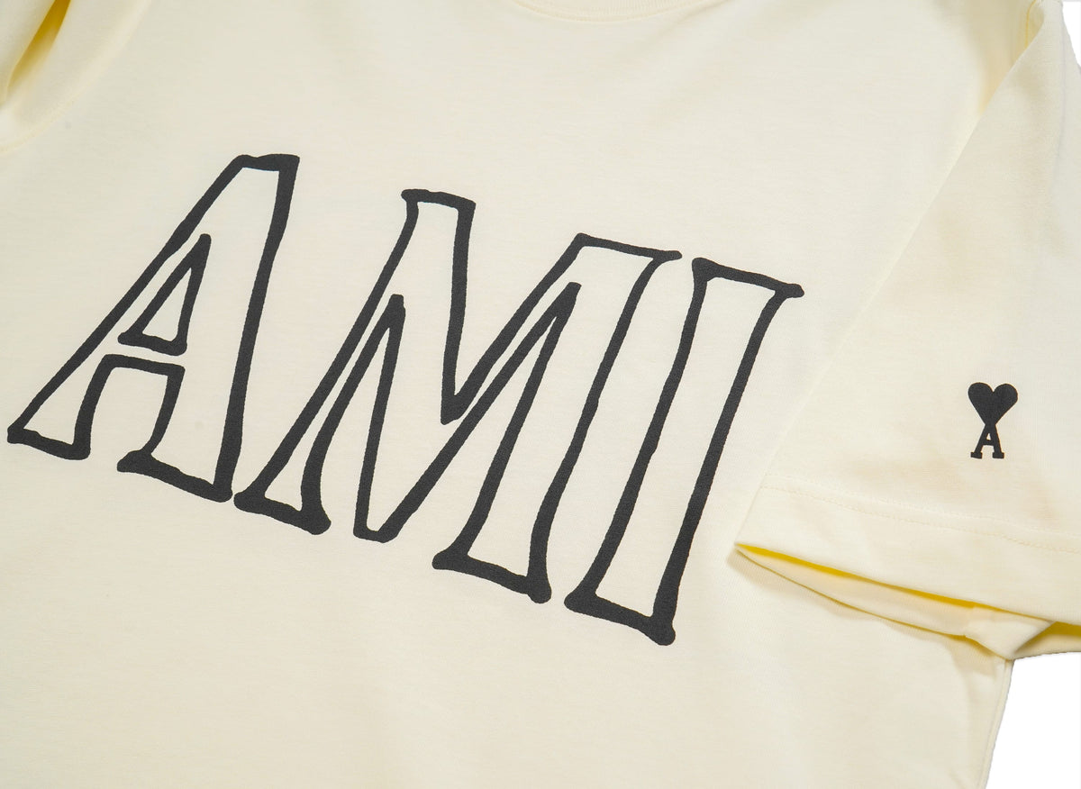 AMI PARIS アミ パリス 【本物保証】 Tシャツ ストリート系 ユニセックス アミパリス アミパリス プリント Tシャツ "オフホワイト"