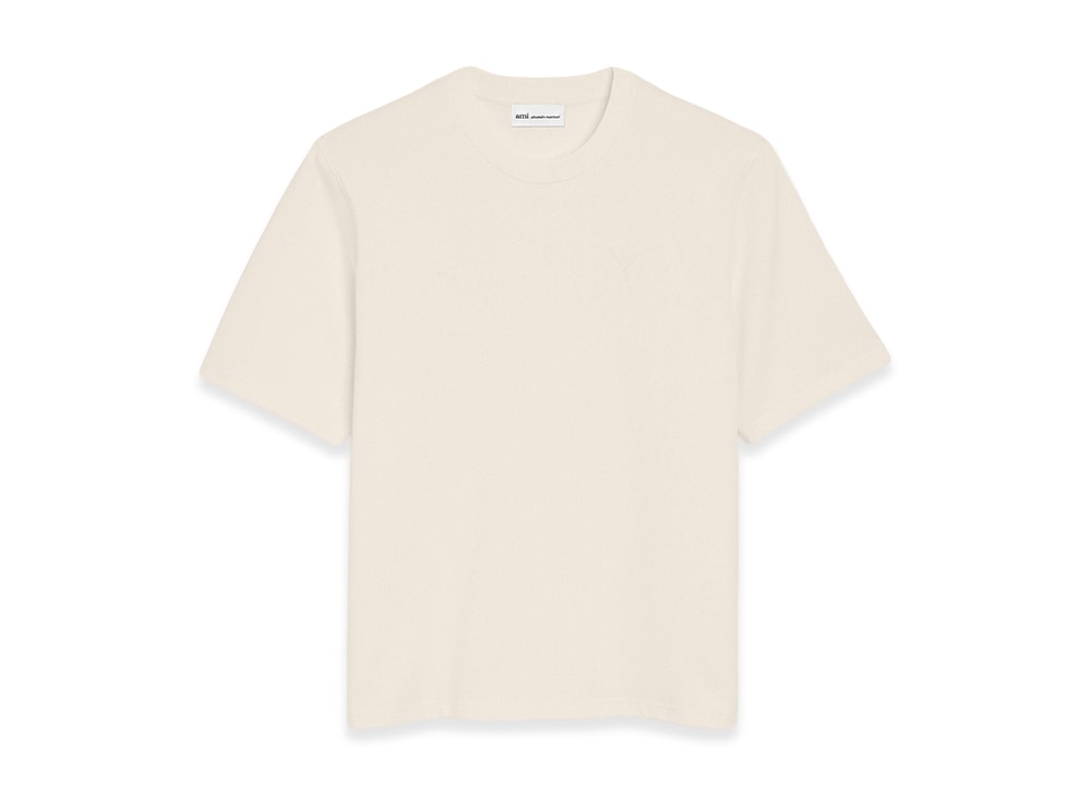 AMI PARIS アミ パリス 【本物保証】 Tシャツ ストリート系 ユニセックス アミパリス コットン アミ ドゥ クール エンボス Tシャツ "ホワイト"