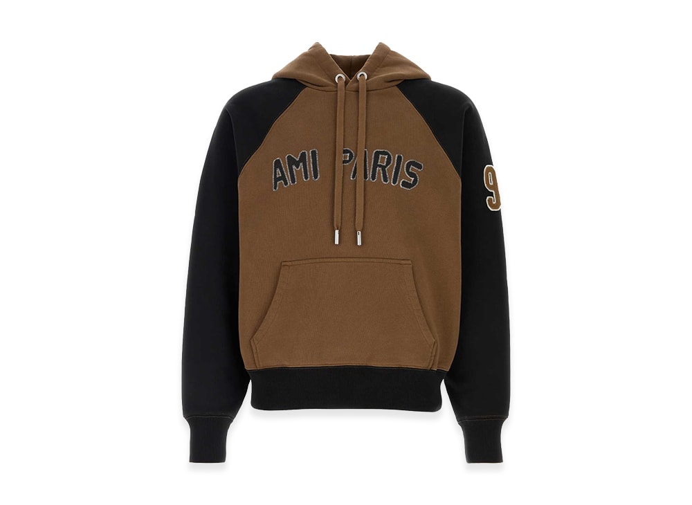 AMI PARIS アミ パリス 【本物保証】 パーカー ストリート系 ユニセックス アミパリス コットンスウェットシャツ "ブラウン"