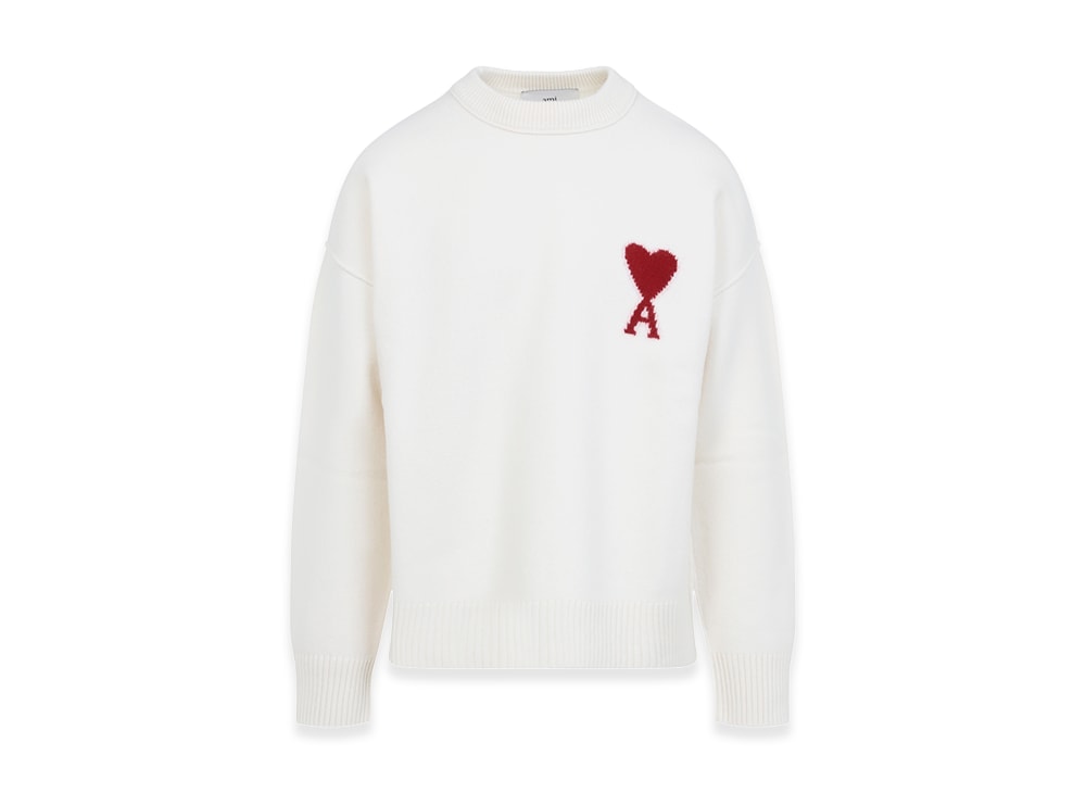 AMI PARIS アミ パリス 【本物保証】 knit ストリート系 ユニセックス アミパリス アミドゥクールクルーネックセーターインウール "ブラック"