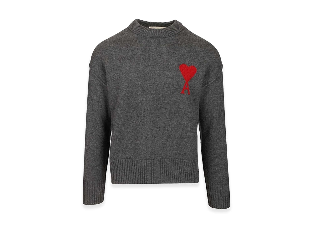 AMI PARIS アミ パリス 【本物保証】 knit ストリート系 ユニセックス アミパリス アミドゥクールクルーネックセーターインウール "ブラック"