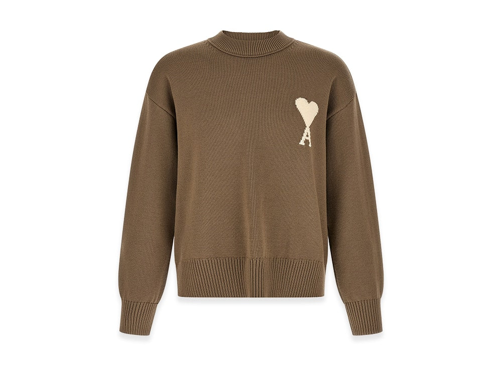 AMI PARIS アミ パリス 【本物保証】 knit ストリート系 ユニセックス アミパリス カプチーノウールブレンドセーター "ベージュ"