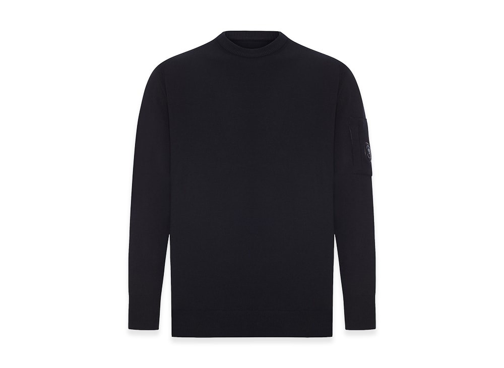 C.P. Company シーピーカンパニー 【本物保証】 knit ストリート系 ユニセックス シーピーカンパニー クルーネックセーターインエクストラファインメリノウール "ブラック"