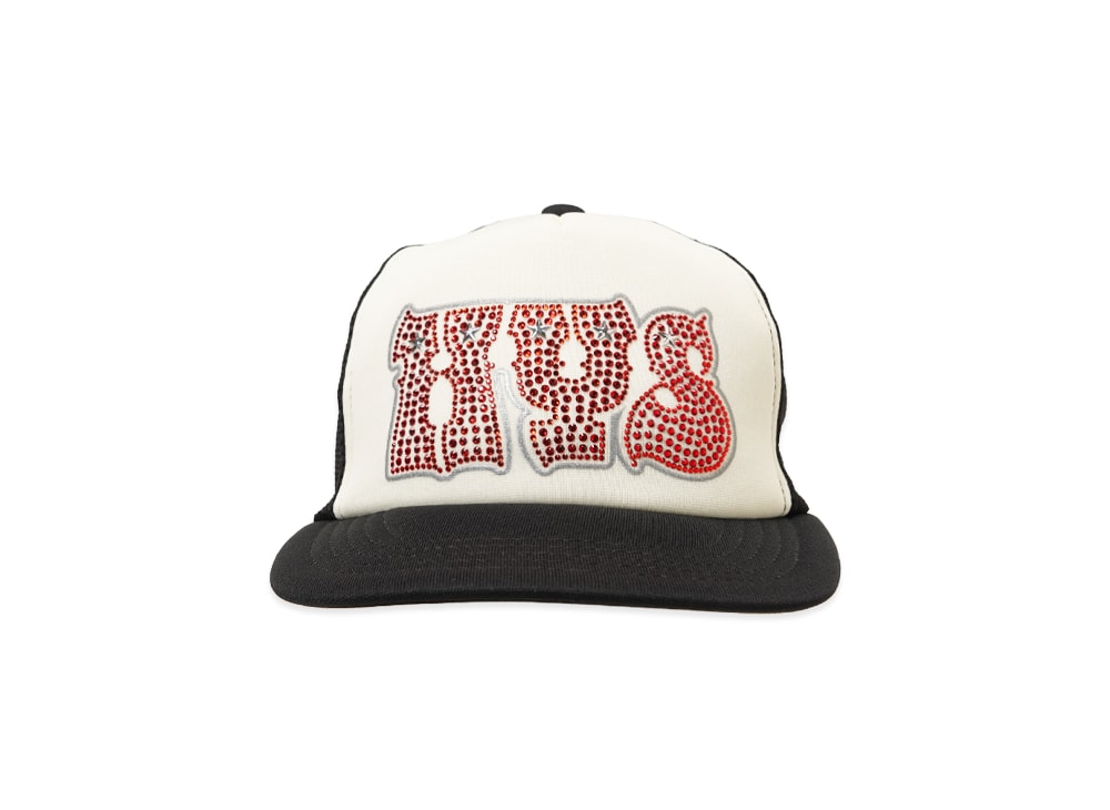HYSTERIC GLAMOUR ヒステリックグラマー 【本物保証】 cap ストリート系 ユニセックス ヒステリックグラマー ヒプノタイズドロゴ ラインストーン メッシュ キャップ  ピンク ブラック