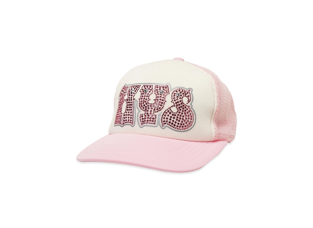HYSTERIC GLAMOUR ヒステリックグラマー 【本物保証】 cap ストリート系 ユニセックス ヒステリックグラマー ヒプノタイズドロゴ ラインストーン メッシュ キャップ  ピンク ブラック