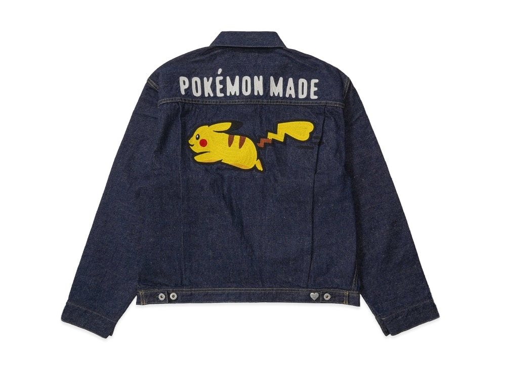 HUMAN MADE ヒューマンメイド 【本物保証】 jacket ストリート系 ユニセックス ヒューマンメイド x ポケモンメイド デニムジャケット (ピカチュウ) "インディゴ"