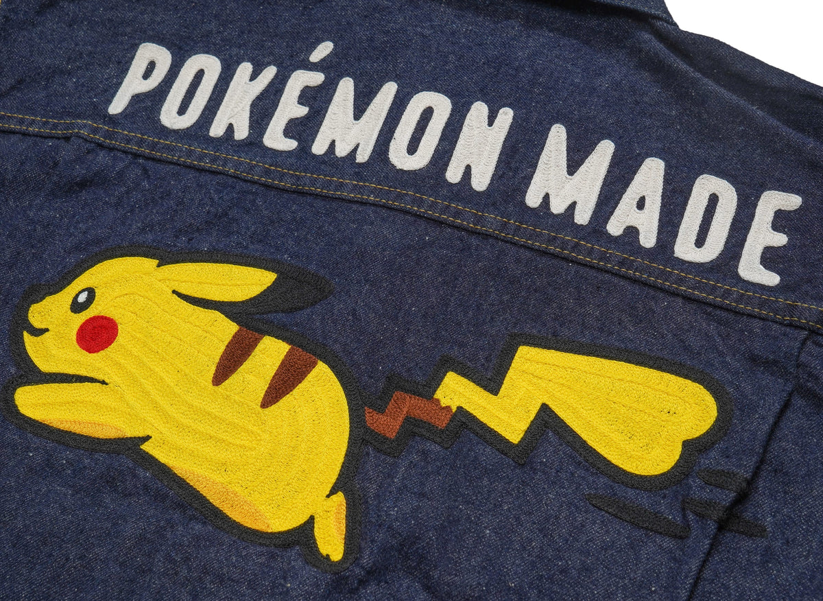 HUMAN MADE ヒューマンメイド 【本物保証】 jacket ストリート系 ユニセックス ヒューマンメイド x ポケモンメイド デニムジャケット (ピカチュウ) "インディゴ"