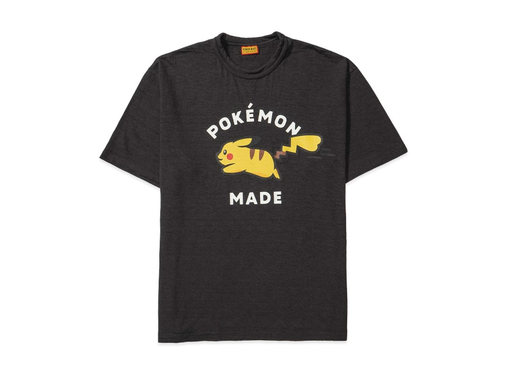HUMAN MADE ヒューマンメイド 【本物保証】 Tシャツ ストリート系 ユニセックス ヒューマンメイド x ポケモンメイド グラフィックTシャツ #1 (ピカチュウ) "ブラック"