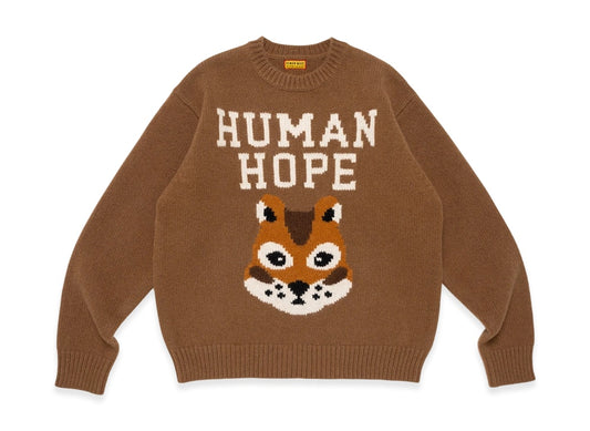 HUMAN MADE ヒューマンメイド 【本物保証】 knit ストリート系 ユニセックス ヒューマンメイド x ジェイホープ オブ BTS ヒューマンホープ ローゲージ ニット "ブラウン"