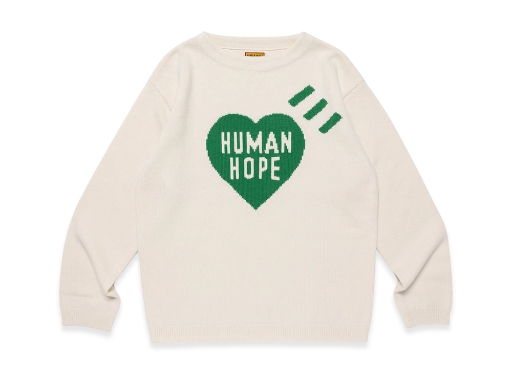 HUMAN MADE ヒューマンメイド 【本物保証】 knit ストリート系 ユニセックス ヒューマンメイド x ジェイホープ オブ BTS ヒューマンホープ ハート ニット セーター "ホワイト"