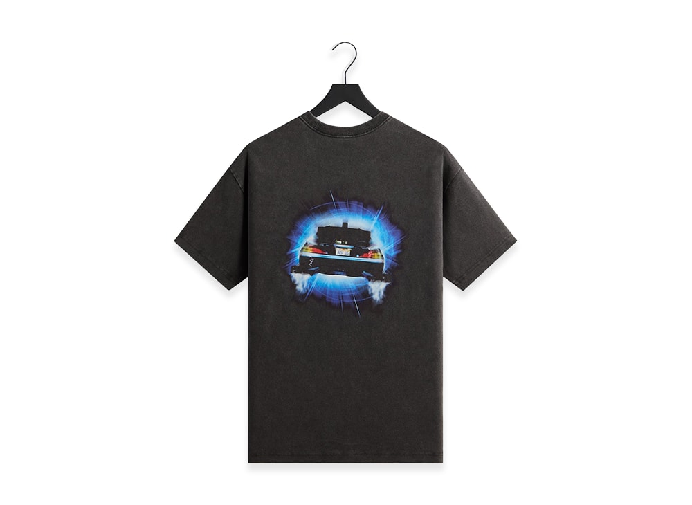 KITH キス 【本物保証】 Tシャツ ストリート系 ユニセックス キス x バックトゥザフューチャー デロリアン フロントバック ヴィンテージTシャツ "ブラック"
