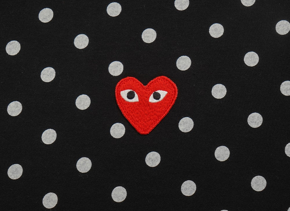PLAY COMME des GARCONS プレイ コムデギャルソン 【本物保証】 Tシャツ ストリート系 ユニセックス プレイコムデギャルソン ユニセックス ドット ロングスリーブ Tシャツ AX-T166-051 "ブラック/ホワイト"