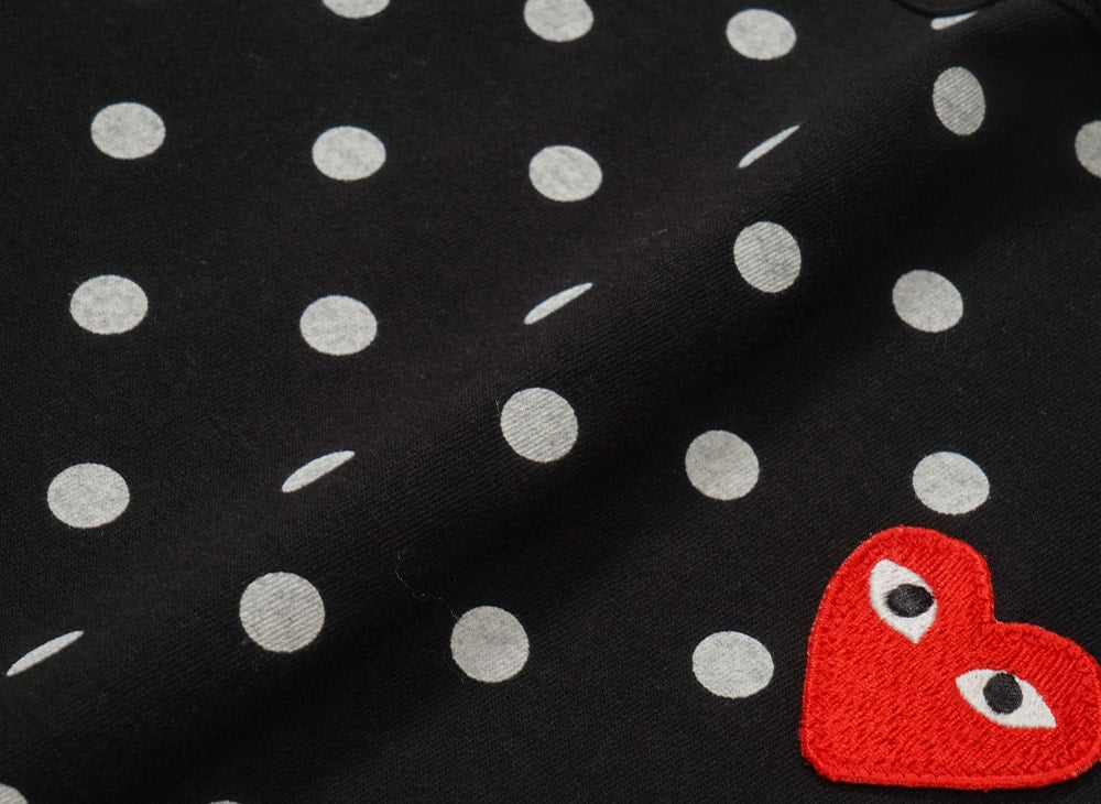 PLAY COMME des GARCONS プレイ コムデギャルソン 【本物保証】 Tシャツ ストリート系 ユニセックス プレイコムデギャルソン ユニセックス ドット ロングスリーブ Tシャツ AX-T166-051 "ブラック/ホワイト"