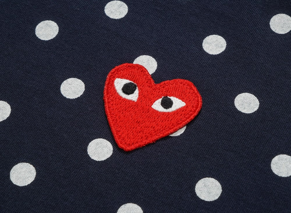 PLAY COMME des GARCONS プレイ コムデギャルソン 【本物保証】 Tシャツ ストリート系 ユニセックス プレイコムデギャルソン ユニセックス ドット ロングスリーブ Tシャツ AX-T166-051 "ブラック/ホワイト"