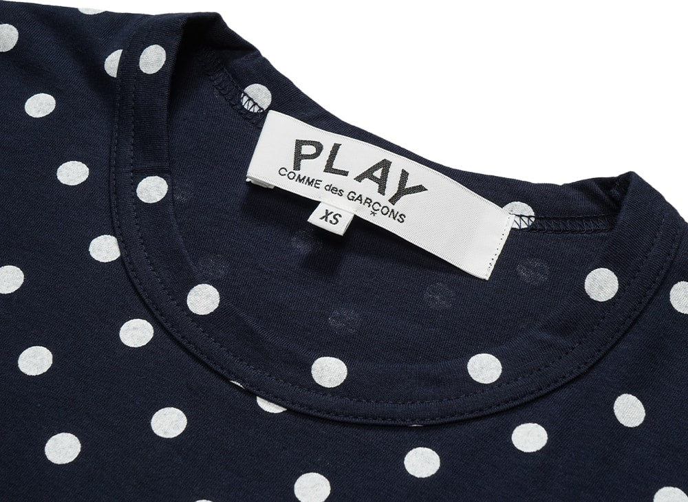 PLAY COMME des GARCONS プレイ コムデギャルソン 【本物保証】 Tシャツ ストリート系 ユニセックス プレイコムデギャルソン ユニセックス ドット ロングスリーブ Tシャツ AX-T166-051 "ブラック/ホワイト"