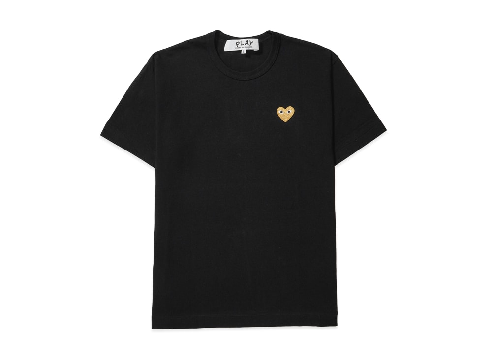 PLAY COMME des GARCONS プレイ コムデギャルソン 【本物保証】 Tシャツ ストリート系 ユニセックス プレイコムデギャルソン ゴールドハート Tシャツ "ブラック"