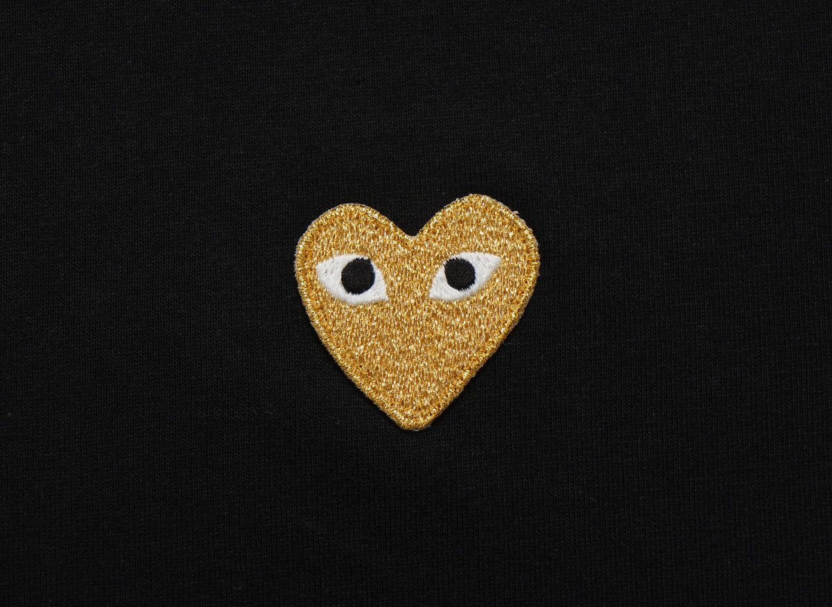 PLAY COMME des GARCONS プレイ コムデギャルソン 【本物保証】 Tシャツ ストリート系 ユニセックス プレイコムデギャルソン ゴールドハート Tシャツ "ブラック"
