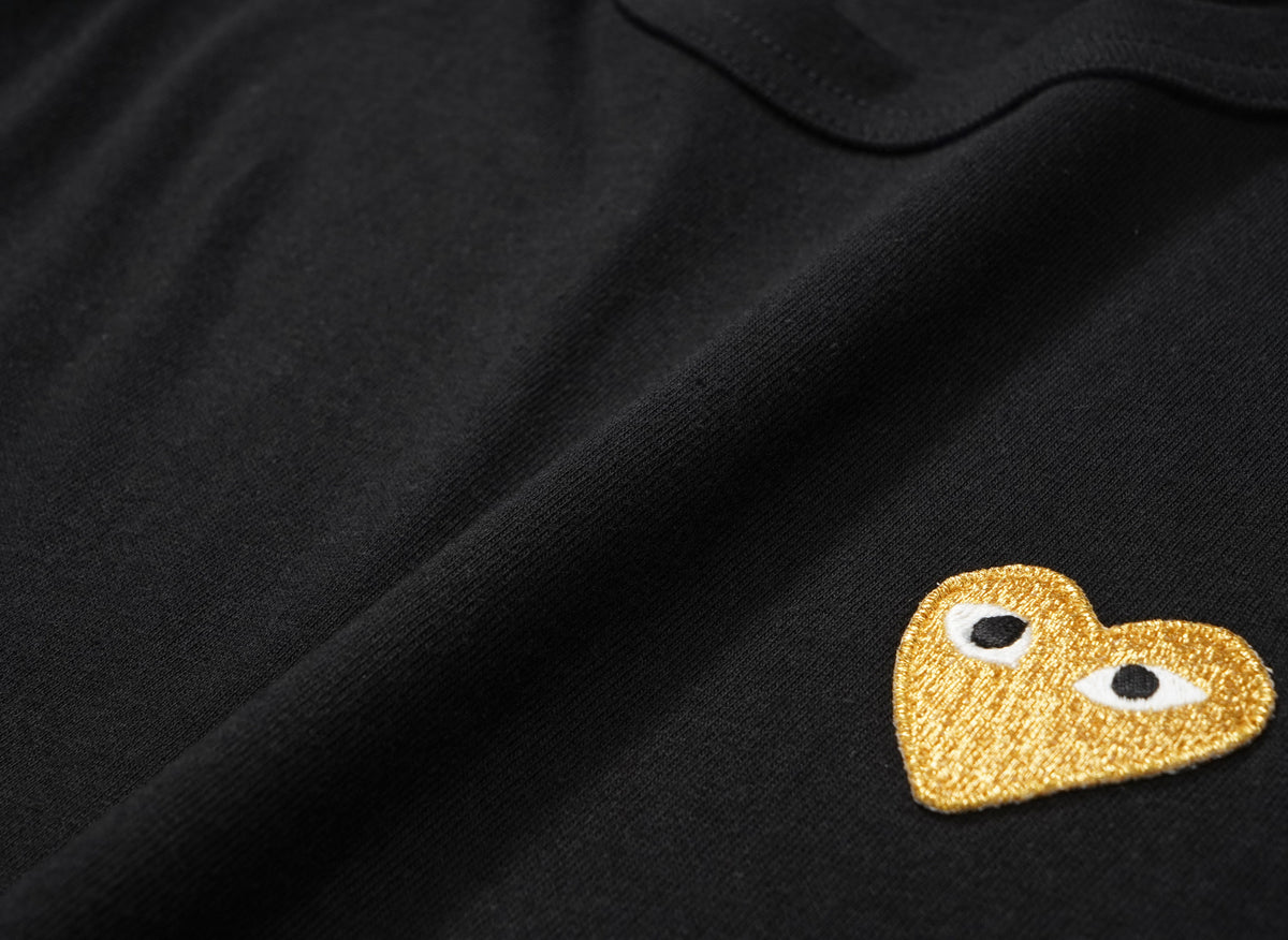PLAY COMME des GARCONS プレイ コムデギャルソン 【本物保証】 Tシャツ ストリート系 ユニセックス プレイコムデギャルソン ゴールドハート Tシャツ "ブラック"