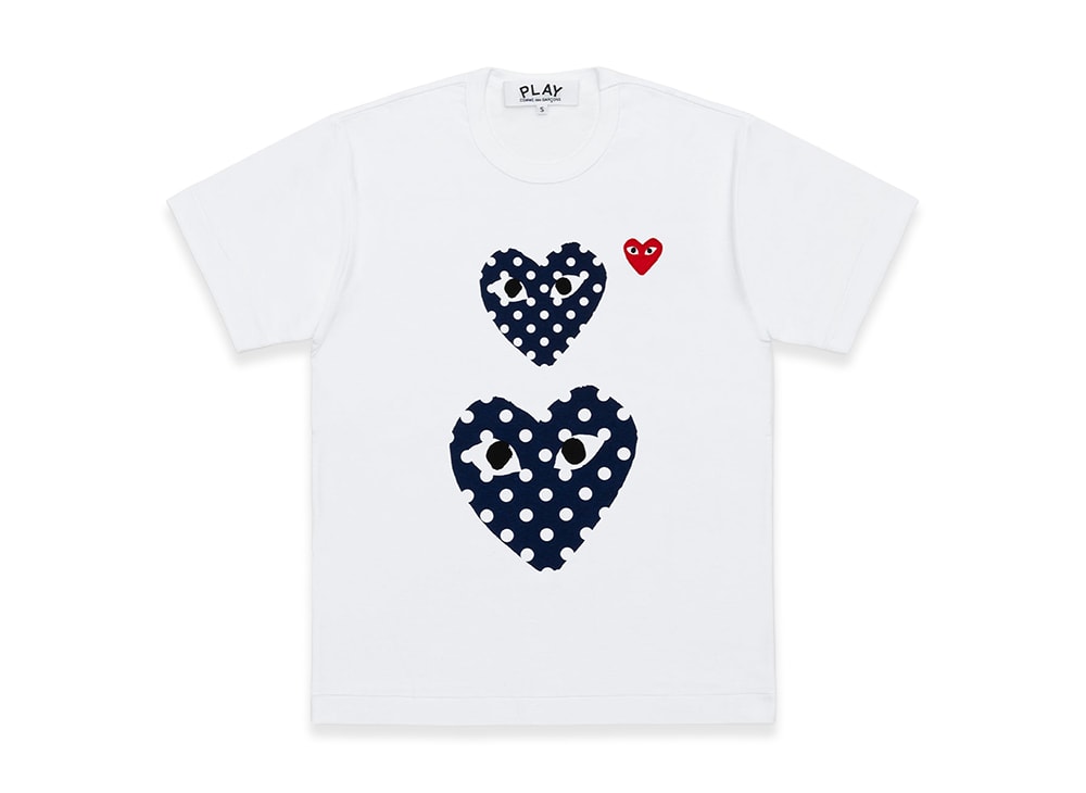 PLAY COMME des GARCONS プレイ コムデギャルソン 【本物保証】 Tシャツ ストリート系 ユニセックス プレイコムデギャルソン コットン ジャージー プリント "ホワイト/ネイビー"