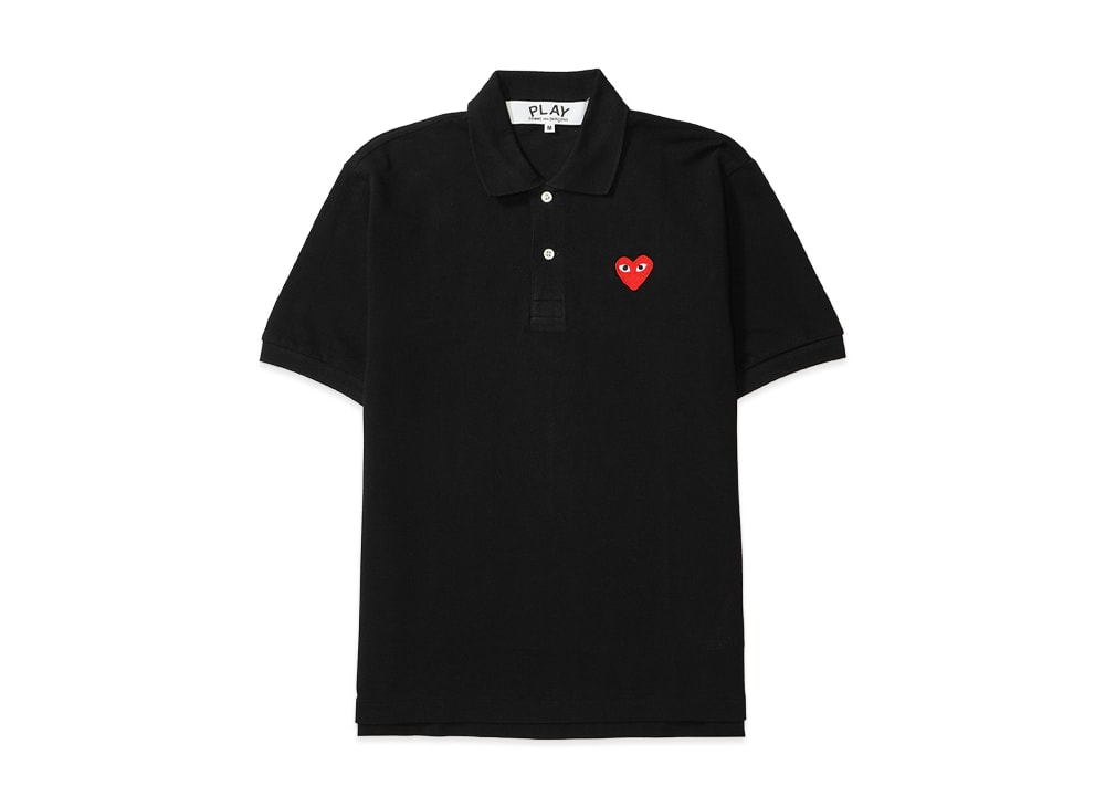 PLAY COMME des GARCONS プレイ コムデギャルソン 【本物保証】 シャツ ストリート系 ユニセックス プレイコムデギャルソン ロゴパッチポロシャツ "ブラック"