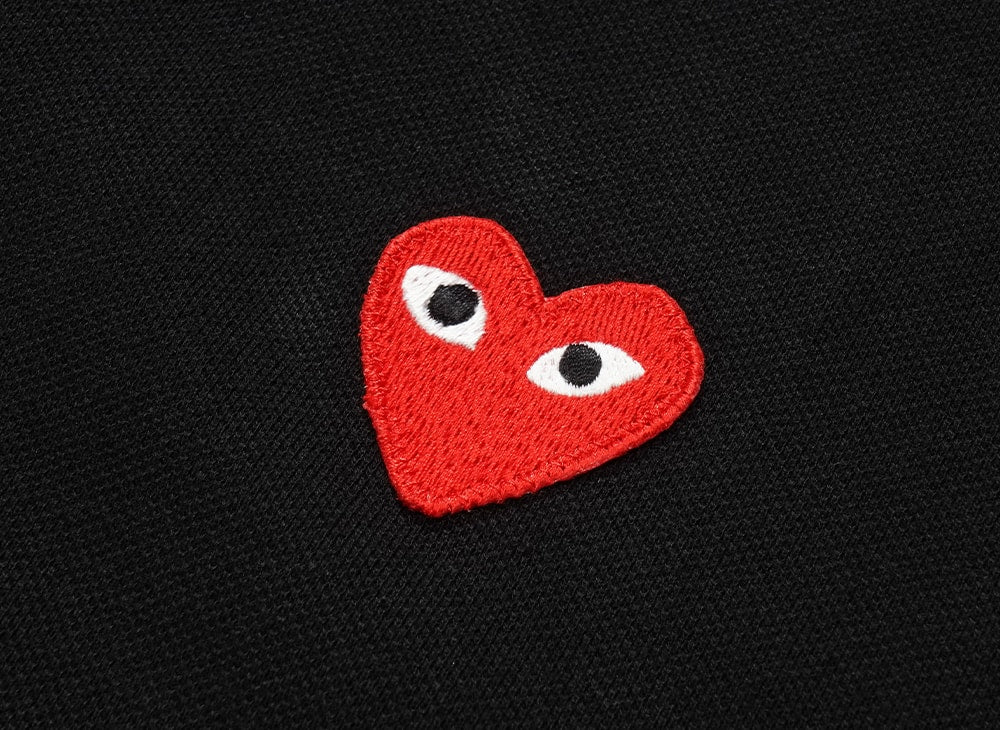 PLAY COMME des GARCONS プレイ コムデギャルソン 【本物保証】 シャツ ストリート系 ユニセックス プレイコムデギャルソン ロゴパッチポロシャツ "ブラック"