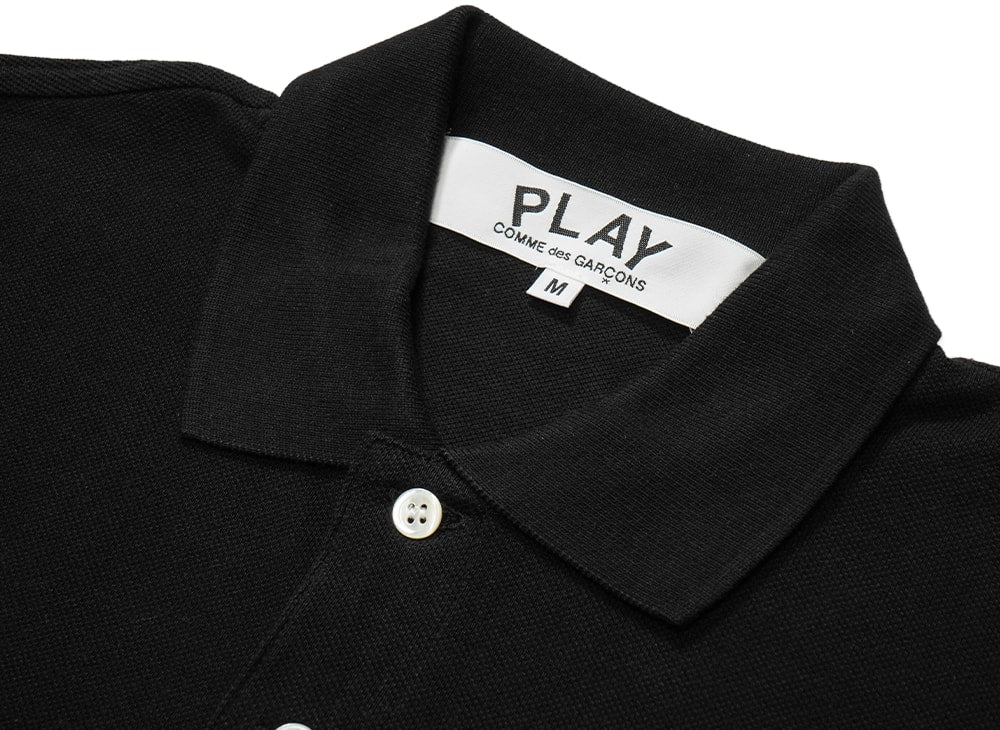 PLAY COMME des GARCONS プレイ コムデギャルソン 【本物保証】 シャツ ストリート系 ユニセックス プレイコムデギャルソン ロゴパッチポロシャツ "ブラック"