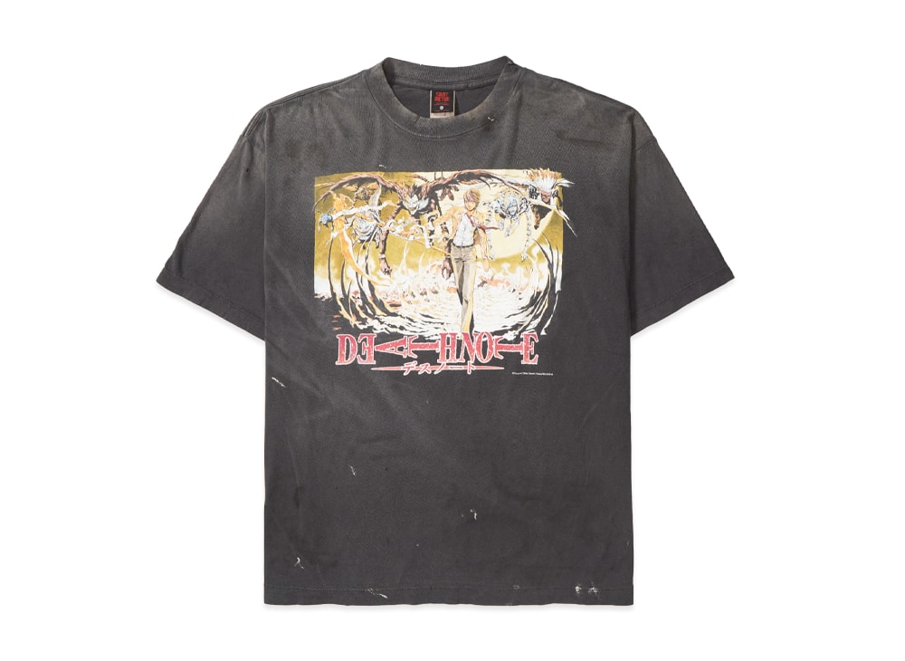 SAINT M×××××× セントマイケル 【本物保証】 Tシャツ ストリート系 ユニセックス セントマイケル x デスノート ショートスリーブ Tシャツ "ブラック"