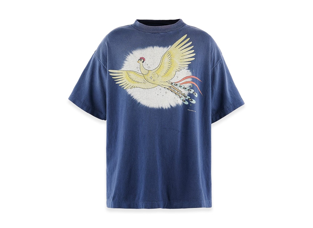 SAINT M×××××× セントマイケル 【本物保証】 Tシャツ ストリート系 ユニセックス セントマイケル x 火の鳥 ショートスリーブTシャツ/セント "ネイビー"
