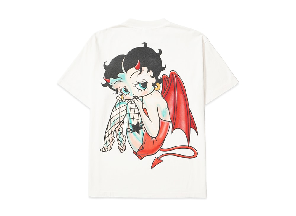 SAINT M×××××× セントマイケル 【本物保証】 Tシャツ ストリート系 ユニセックス セントマイケル x ベティブープ ベティ ショートスリーブTシャツ/デビル "ホワイト"