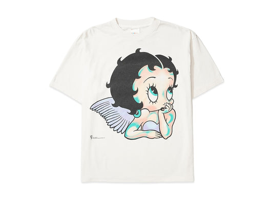 (C)SAINT M×××××× セントマイケル 【本物保証】 Tシャツ ストリート系 ユニセックス セントマイケル x ベティブープ ベティ ショートスリーブTシャツ/エンジェル "ホワイト"