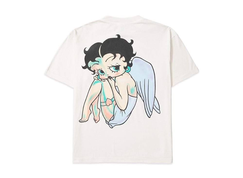 (C)SAINT M×××××× セントマイケル 【本物保証】 Tシャツ ストリート系 ユニセックス セントマイケル x ベティブープ ベティ ショートスリーブTシャツ/エンジェル "ホワイト"