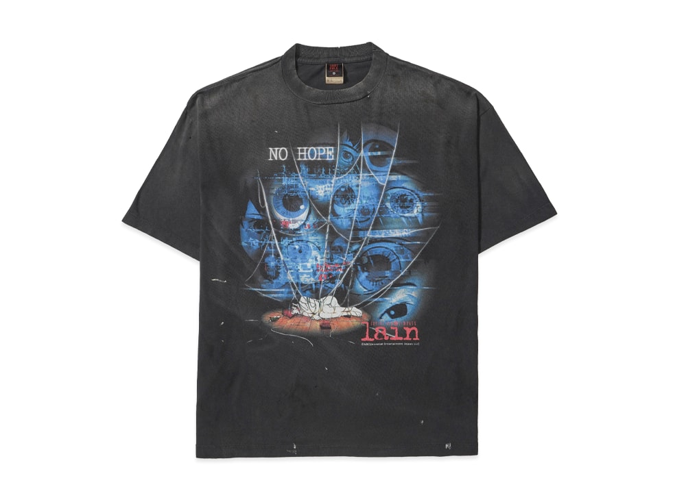 SAINT M×××××× セントマイケル 【本物保証】 Tシャツ ストリート系 ユニセックス セントマイケル x シリアルエクスペリメンツレイン x ギークスルール レイン ショートスリーブTシャツ/ノーホープ "ブラック"