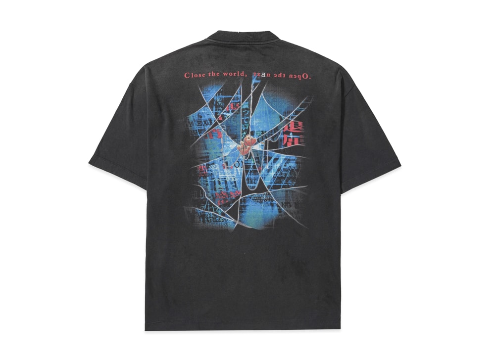 SAINT M×××××× セントマイケル 【本物保証】 Tシャツ ストリート系 ユニセックス セントマイケル x シリアルエクスペリメンツレイン x ギークスルール レイン ショートスリーブTシャツ/ノーホープ "ブラック"